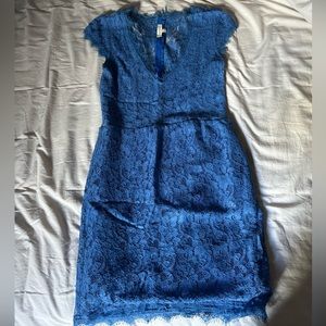 Aritzia Babaton blue lace Tobias mini dress